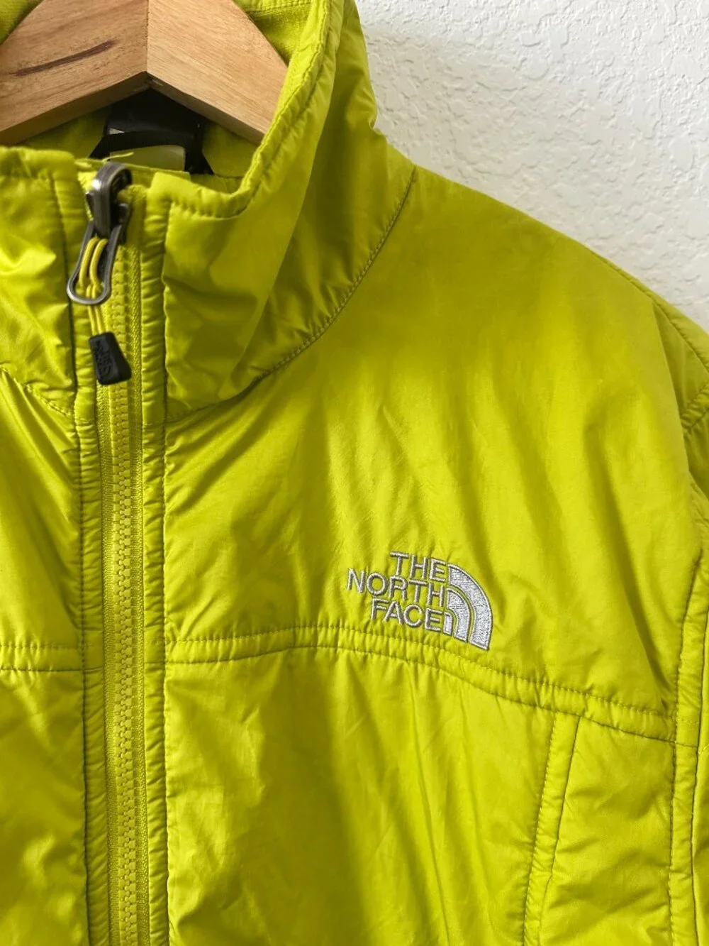 The North Face Full-Zip Quilted Puffer Jacket Neon Yellow Packable Men's Medium